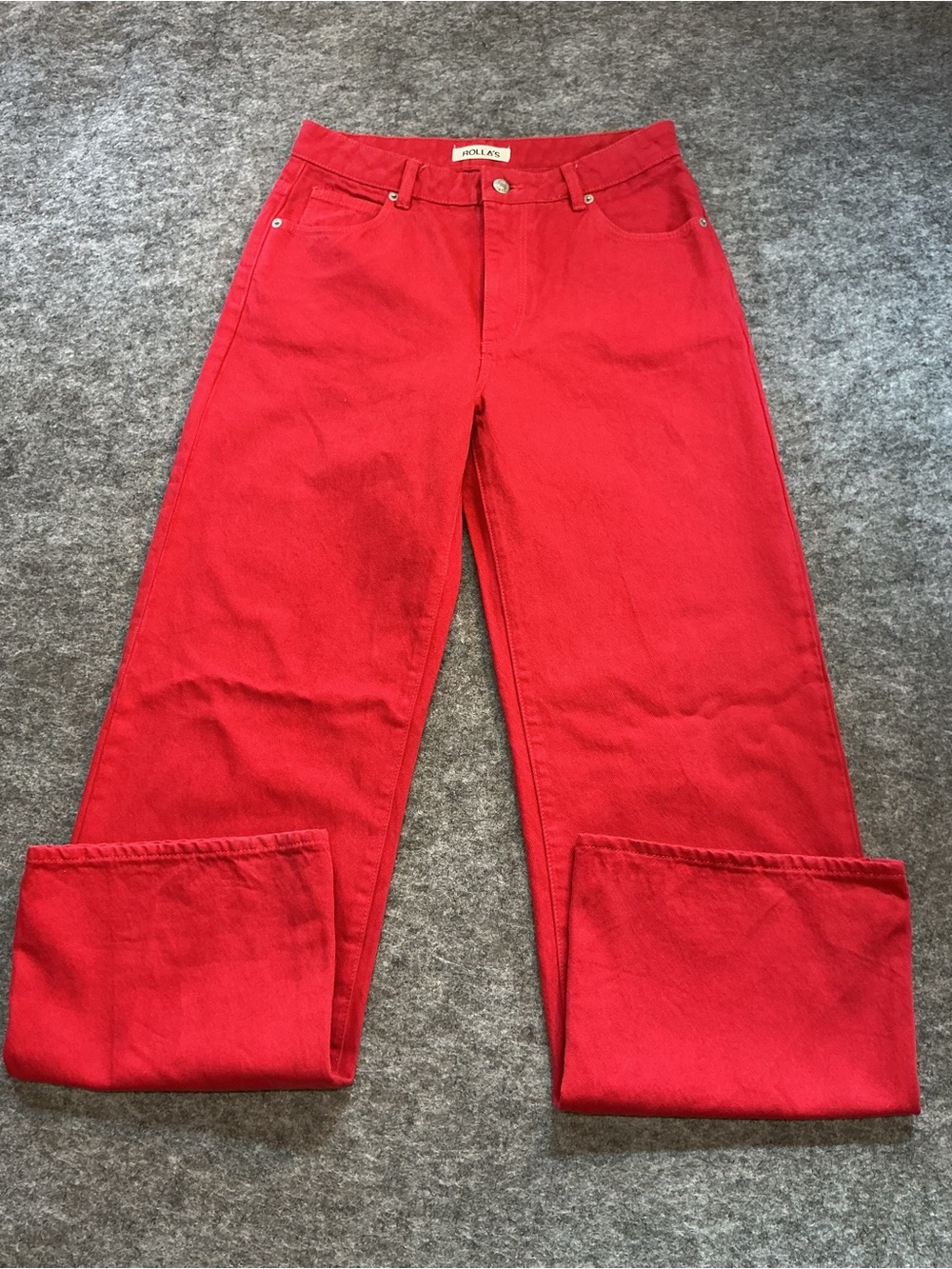 Rolla’s KATE BAGGY | Cherry Red High-Rise Wide Leg Casual Women’s Jeans Size 26